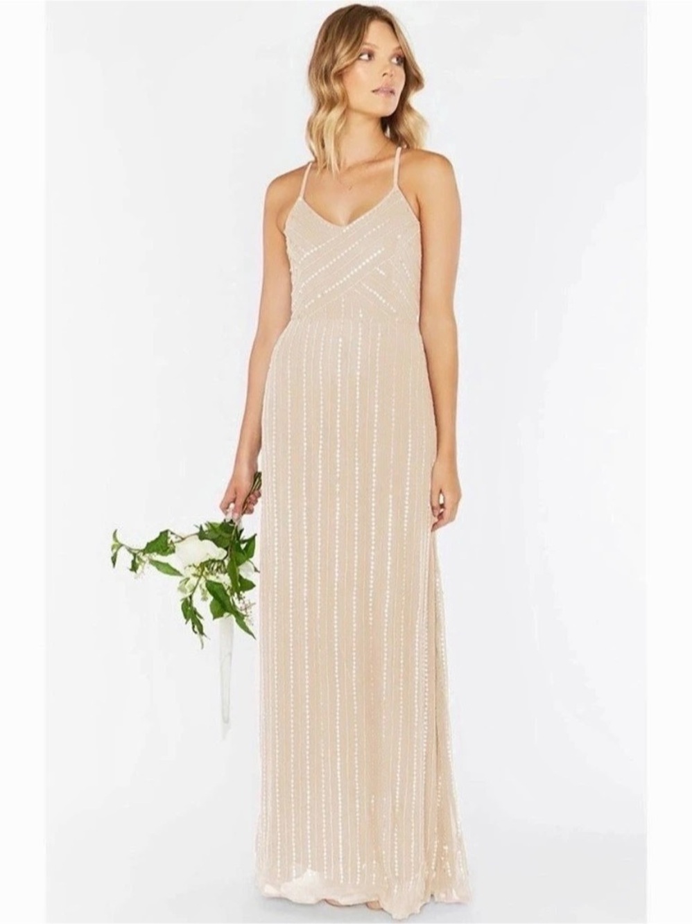 Show Me Your Mumu Champagne Beaded Gown